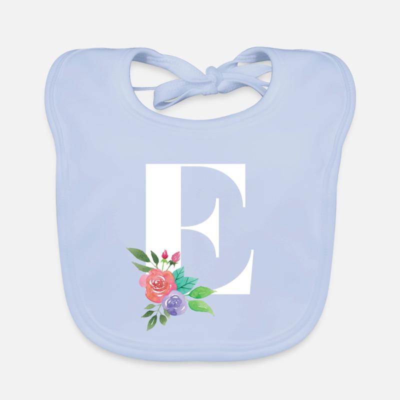 Buchstabe E personalisiertes Geschenk Alphabet Vorname Weihnachten Baby Bio-Lätzchen
