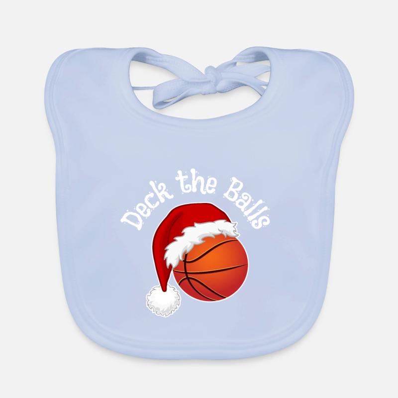 Fans de basket-ball de Noël - Jeu de mots de chanson de Noël Bavoir bio Bébé