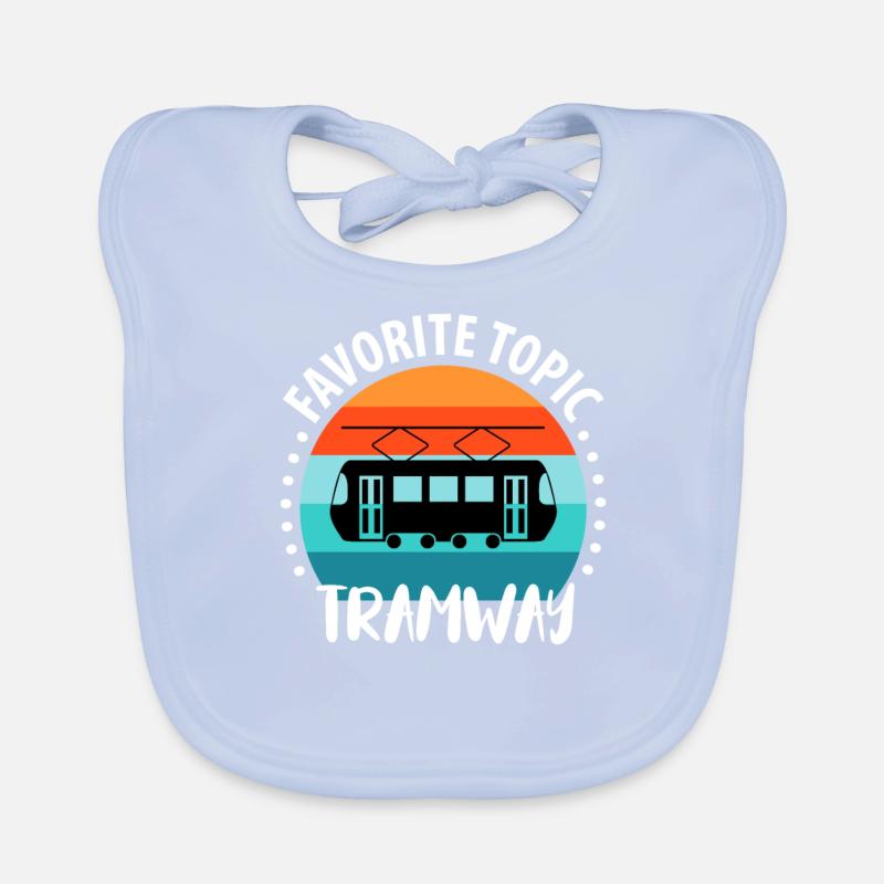 Tram Driver Tram Light Rail Tram Organic Baby Bibs