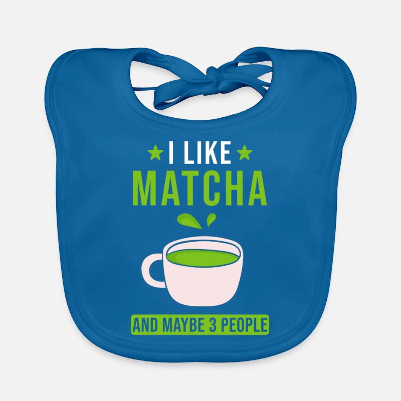 Matcha Tee Spruch - Baby Bio-Lätzchen - Pfauenblau