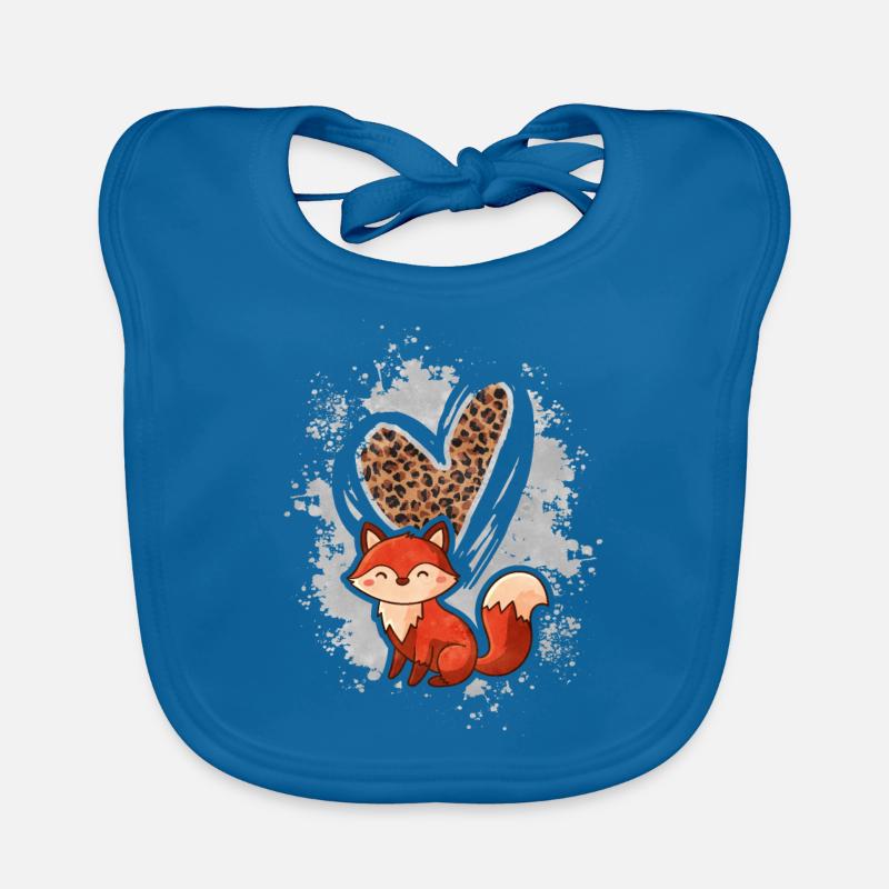 Fox Leopard Heart Gift Organic Baby Bibs