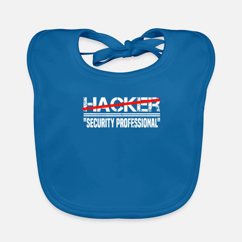 Expert en cybersécurité informatique Nerd Hacking - Bavoir bio Bébé - bleu paon