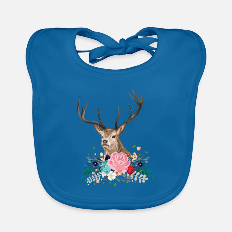 Bois de fleur de cerf Faune florale Bavoir bio Bébé
