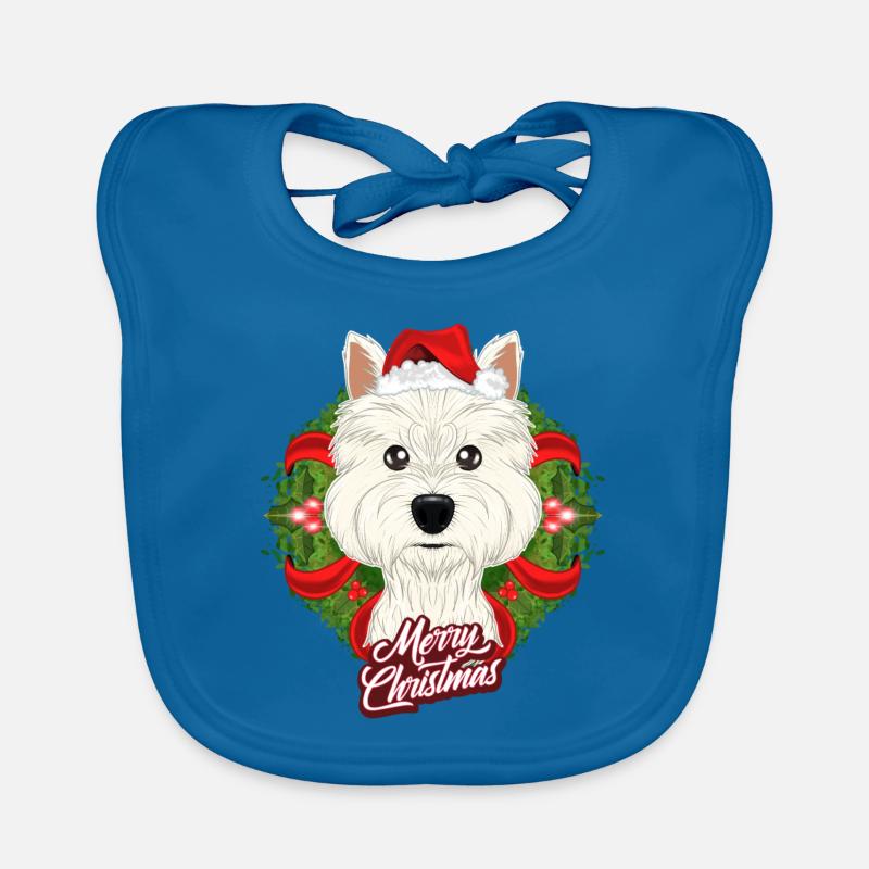 Joyeux Noël West Highland Terrier Bavoir bio Bébé