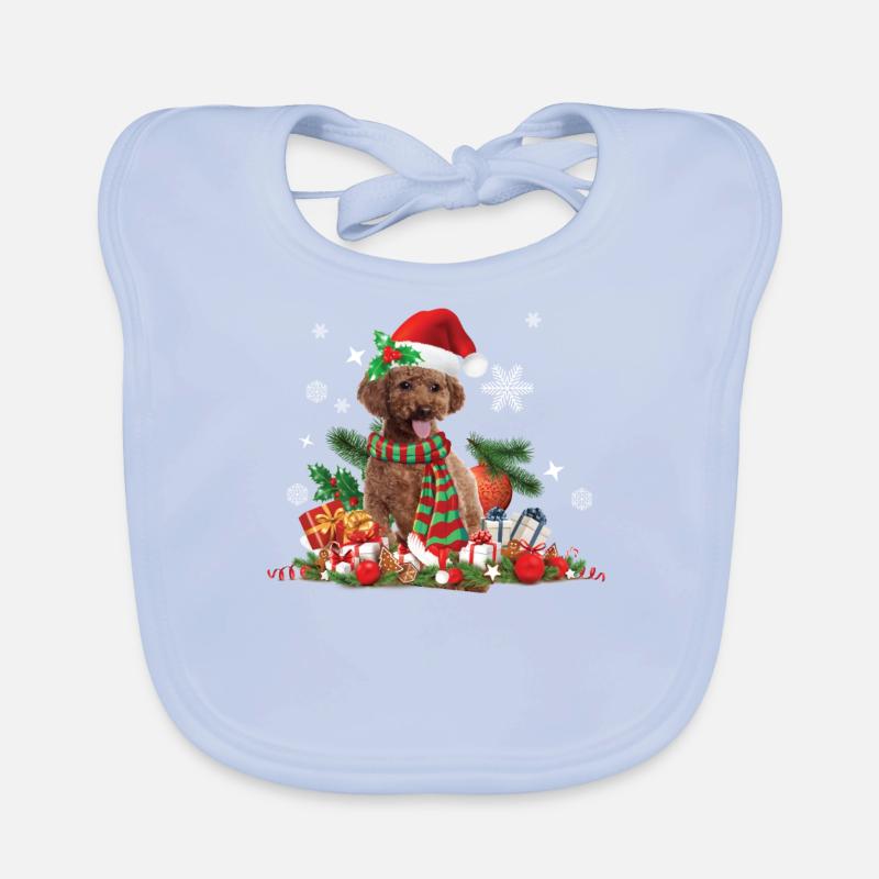 Caniche brun clair de Noël Chien Bavoir bio Bébé