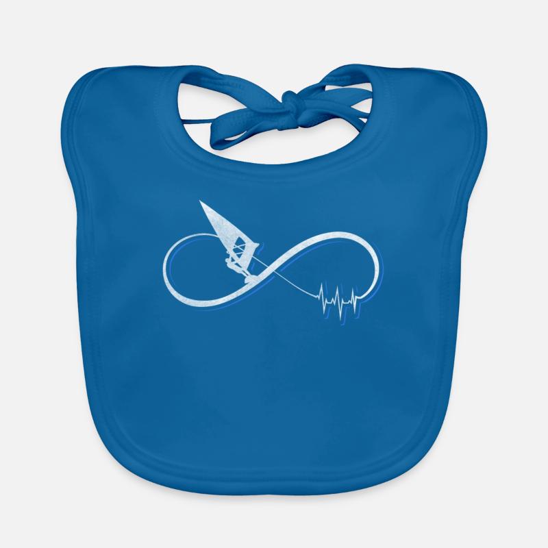 J'aime la planche à voile cadeau / conception - Bavoir bio Bébé - bleu paon