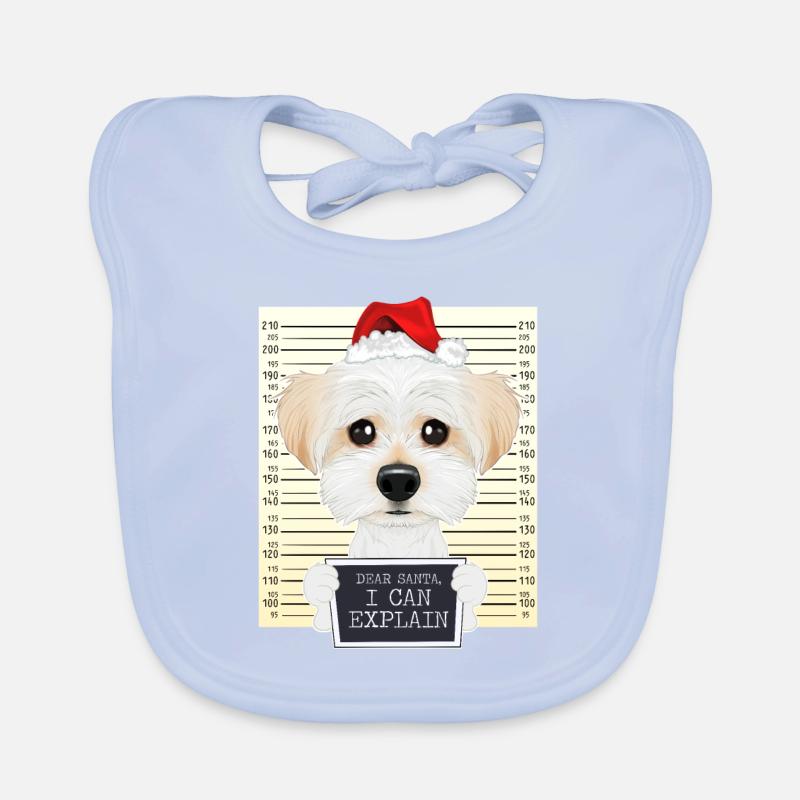 Dear Santa I Can Explain Maltese Christmas Organic Baby Bibs