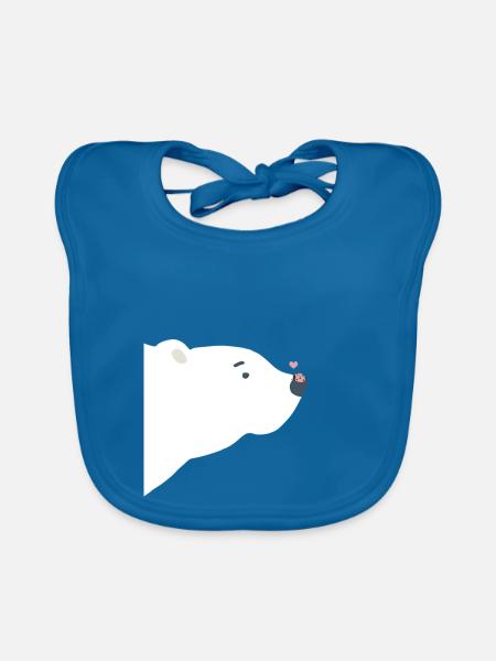 Eisbär - Baby Bio-Lätzchen - Pfauenblau - Vorne
