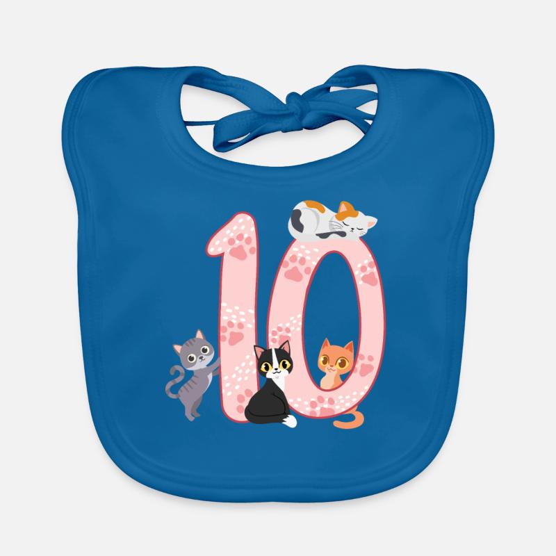 10. Geburtstag Mädchen Katze Baby Bio-Lätzchen