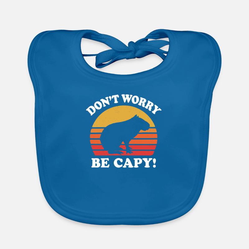 Capybara - Bavoir bio Bébé - bleu paon