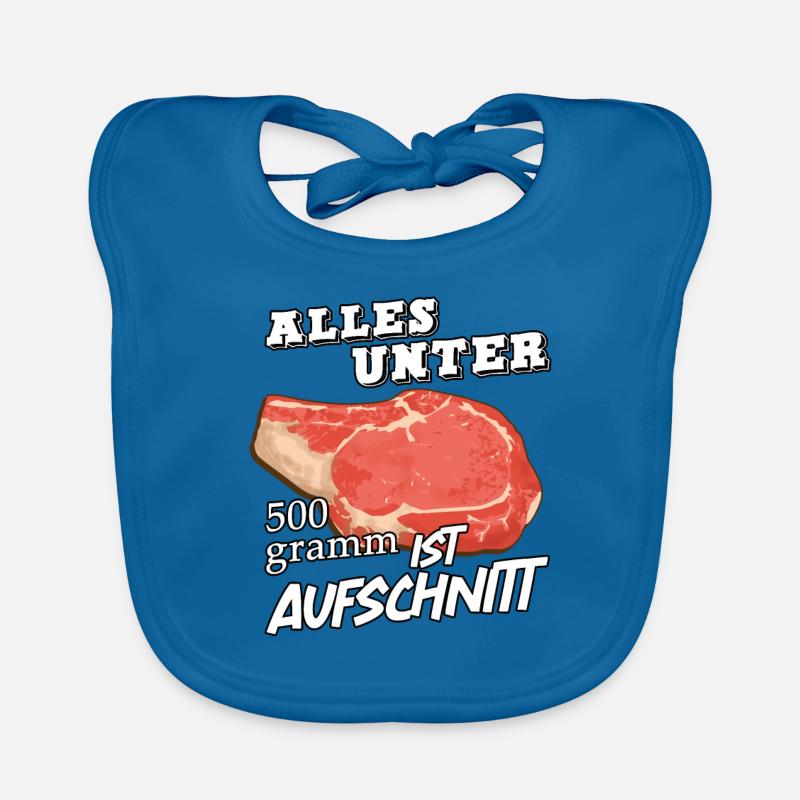 Fleisch - Baby Bio-Lätzchen - Pfauenblau