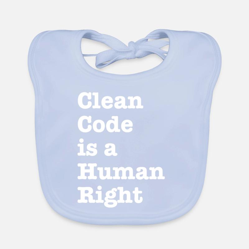 Clean Code is a Human Right - Funny Gift Programer Baby Bio-Lätzchen
