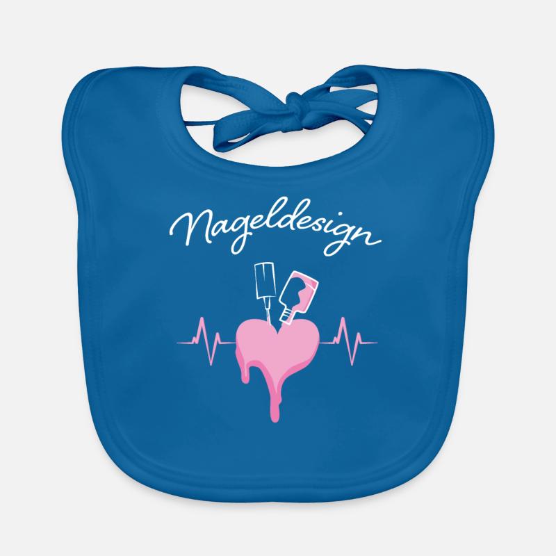Nageldesignerin Herzschlag Nagelstudio - Baby Bio-Lätzchen - Pfauenblau