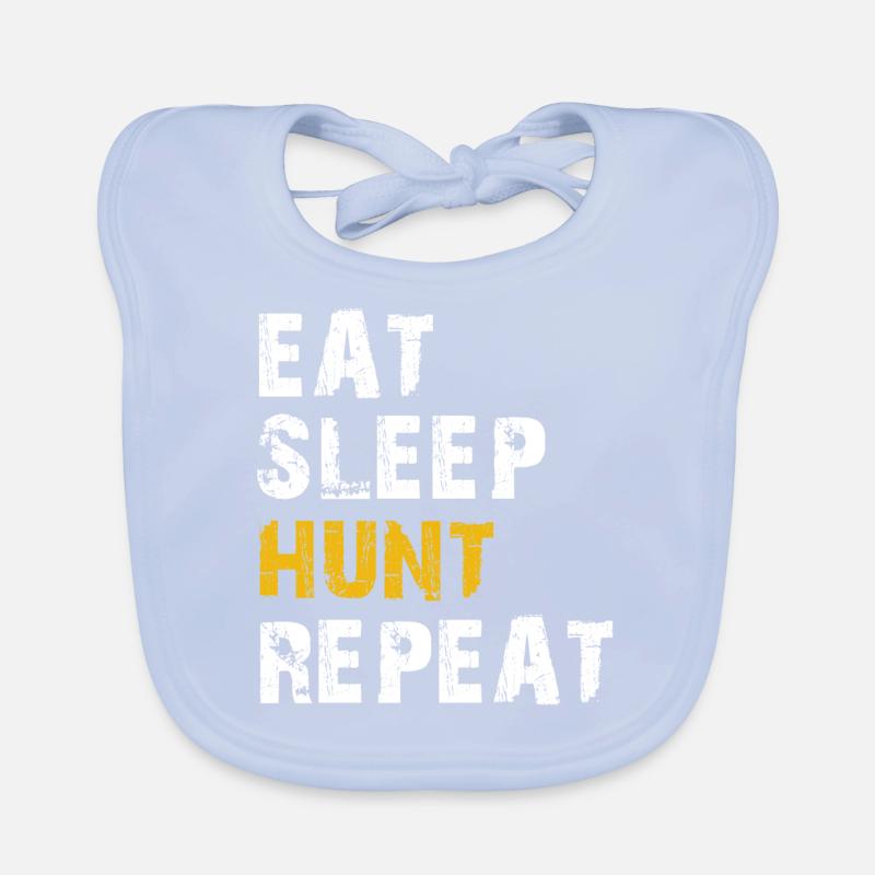 eat sleep hunt repeat Organic Baby Bibs