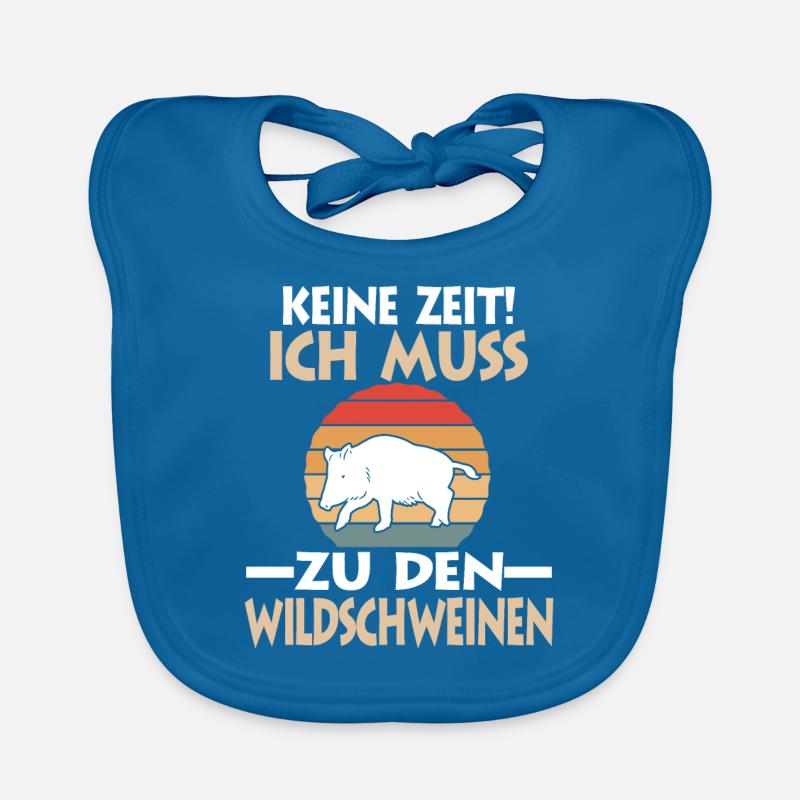Wildschwein - Baby Bio-Lätzchen - Pfauenblau