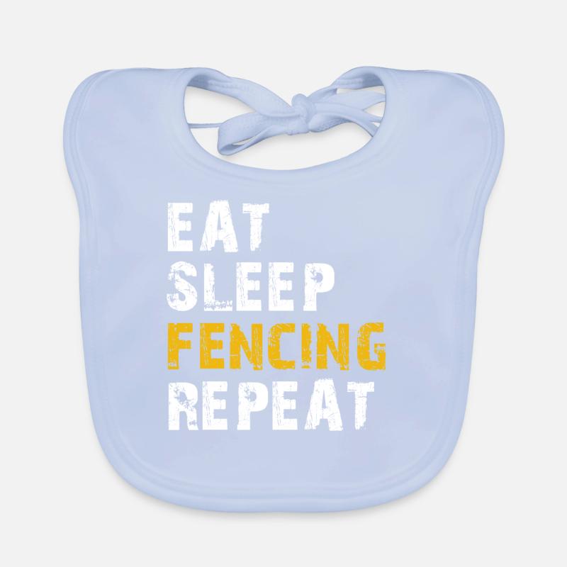 eat sleep Fencing Organic Baby Bibs