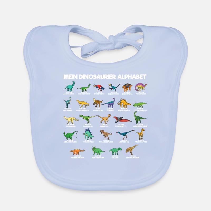 Dinosaurier Alphabet A-Z Dino ABC T-Rex Baby Bio-Lätzchen