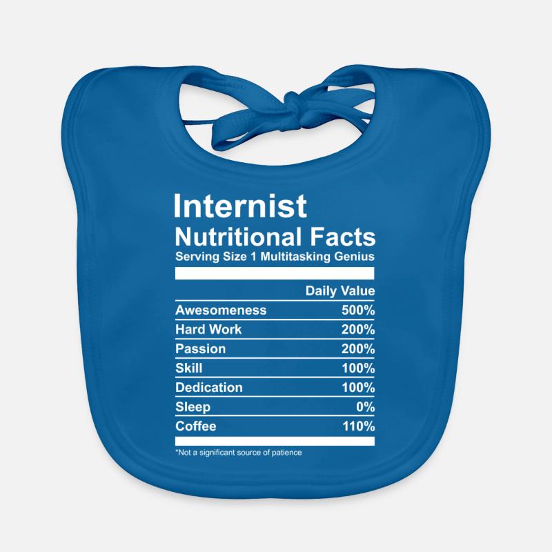 Internist Nutritional Facts Tee - Baby Bio-Lätzchen - Pfauenblau