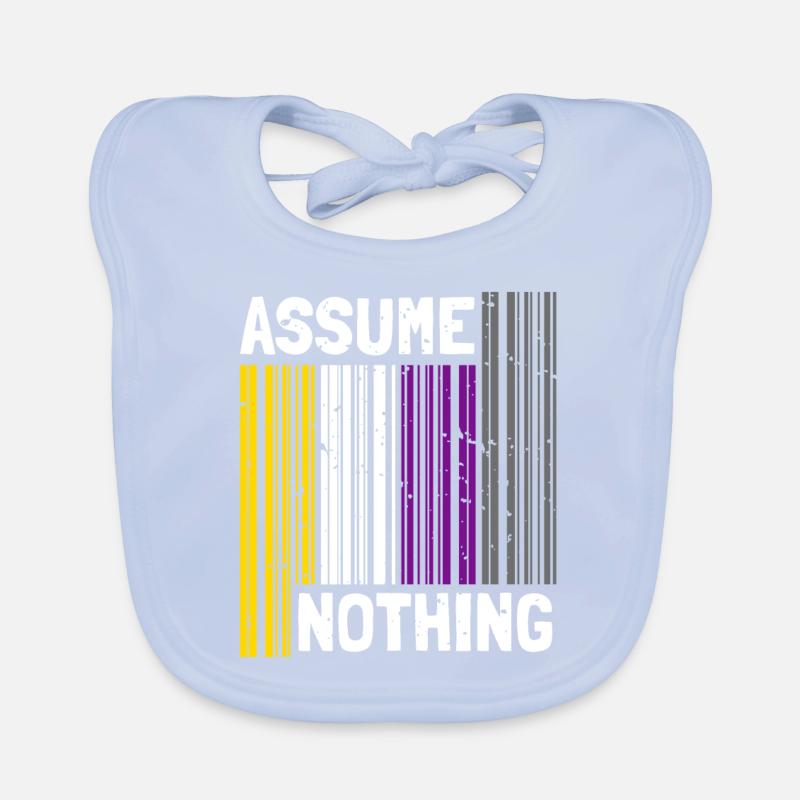 Non binaire I LGBT Pride I Flag Code à barres je suppose Bavoir bio Bébé