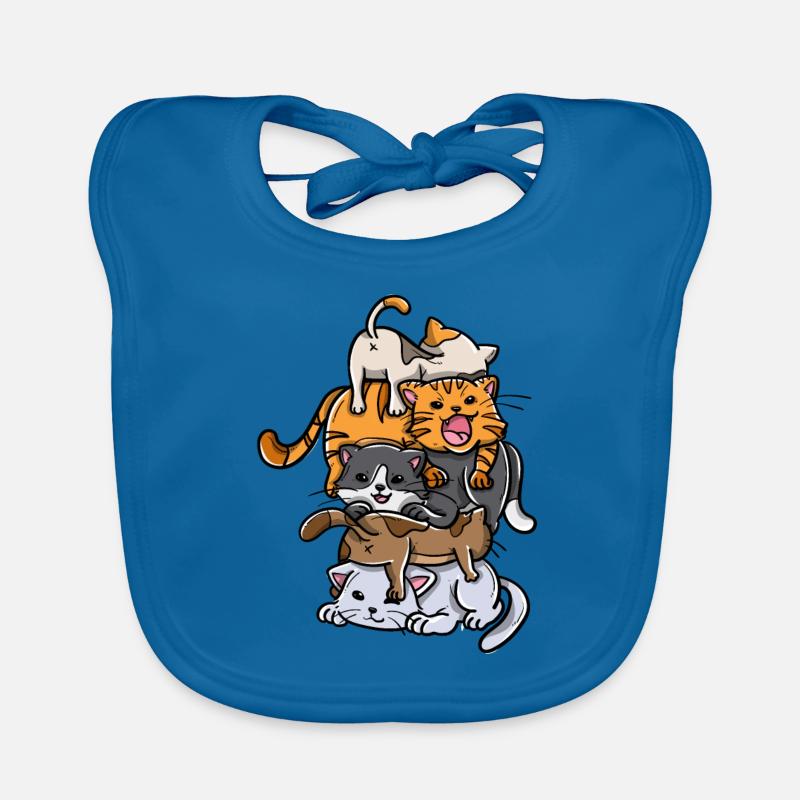 Sleeping Cats Stack Anime Chatons Kawaii Bavoir bio Bébé