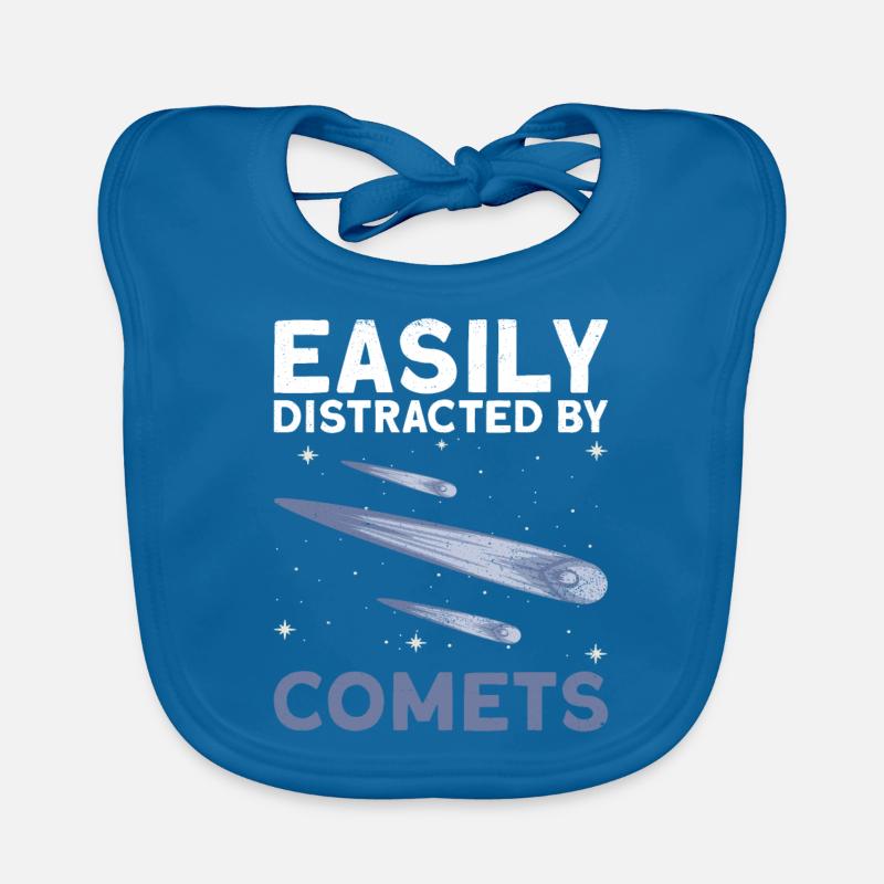 Easily Distracted By Comets - Comet Tail Star Organic Baby Bibs