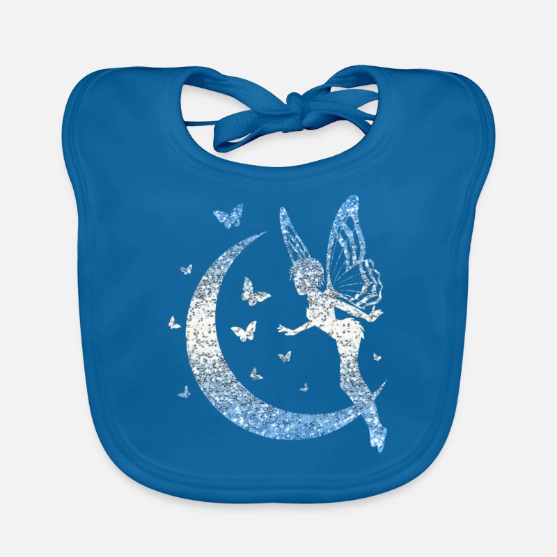 Glitzer Fee Elfe Märchen Damen Mädchen Geschenk - Baby Bio-Lätzchen - Pfauenblau
