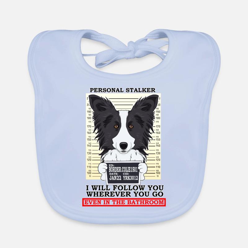 Border Collie Personal Stalker Suivez-vous Bavoir bio Bébé