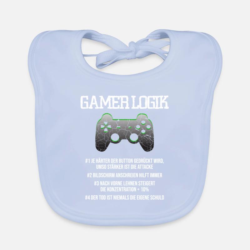 Gamer Logik Computer PC Controller Zocker Jungs Baby Bio-Lätzchen