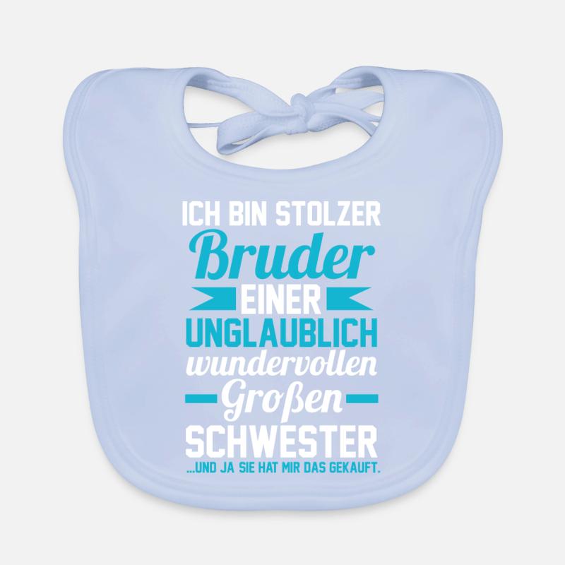 Ich bin stolzer Bruder einer großen Schwester Baby Bio-Lätzchen