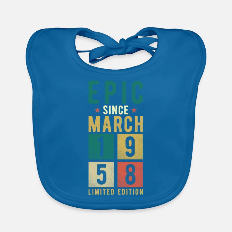 Birthday March 1958 Organic Baby Bibs