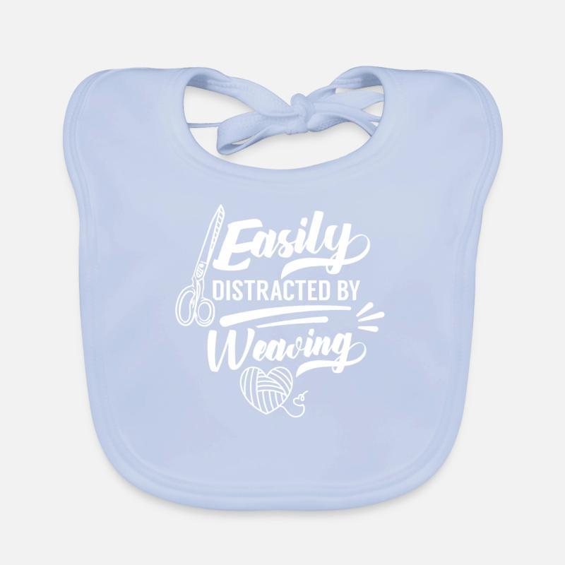 Easily distracted by weaving loom weaver Organic Baby Bibs