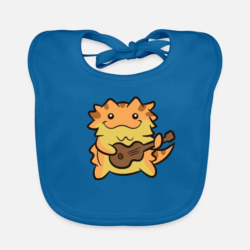 Bearded Dragon Playing Guitar Lizard Bearded Organic Baby Bibs