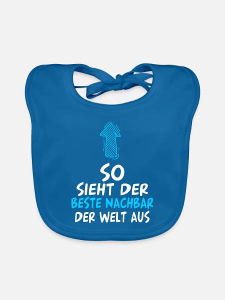 Bester Nachbar - Baby Bio-Lätzchen - Pfauenblau - Vorne