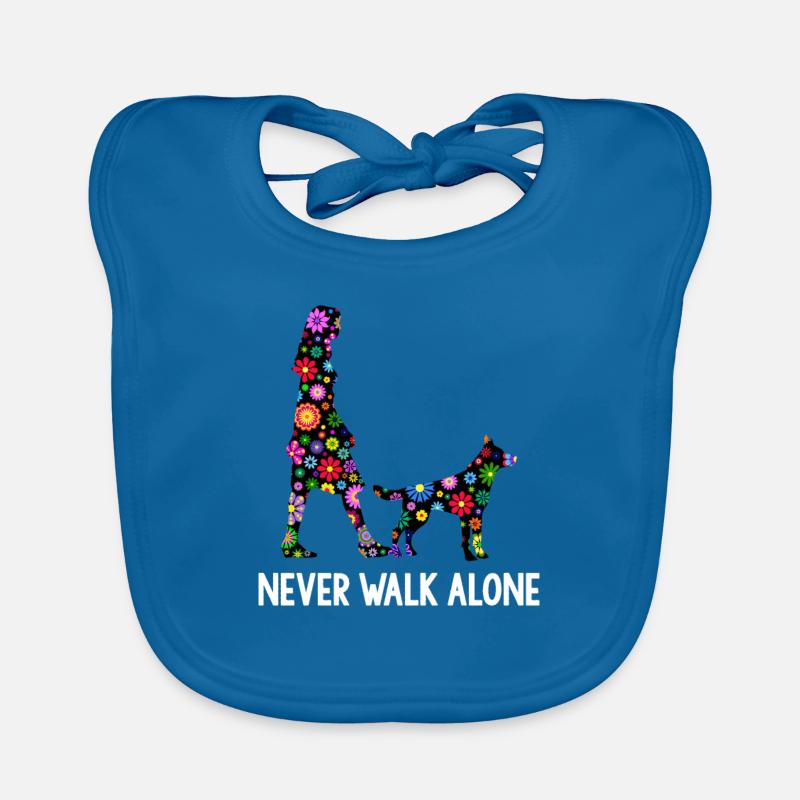 Never Walk Alone Hunde Gassi Blumen Baby Bio-Lätzchen