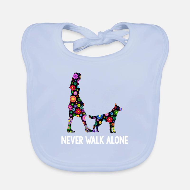 Never Walk Alone Hunde Gassi Blumen Baby Bio-Lätzchen