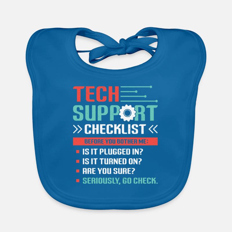 Funny Tech Support Checkliste Helpdesk Baby Bio-Lätzchen