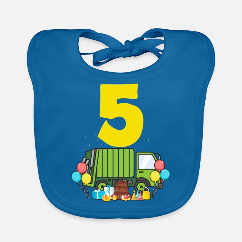5. Geburtstag Junge 5 Jahre Müllauto Geburtstag Baby Bio-Lätzchen