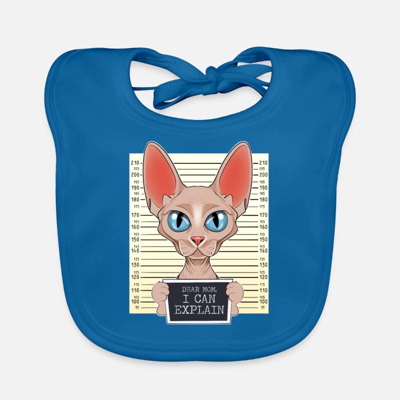 Sphynx Cat Mom - Chère maman que je peux expliquer - Bavoir bio Bébé - bleu paon