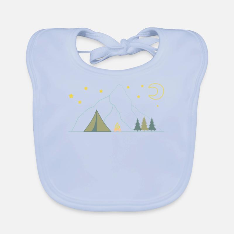 Camping in the mountains Organic Baby Bibs