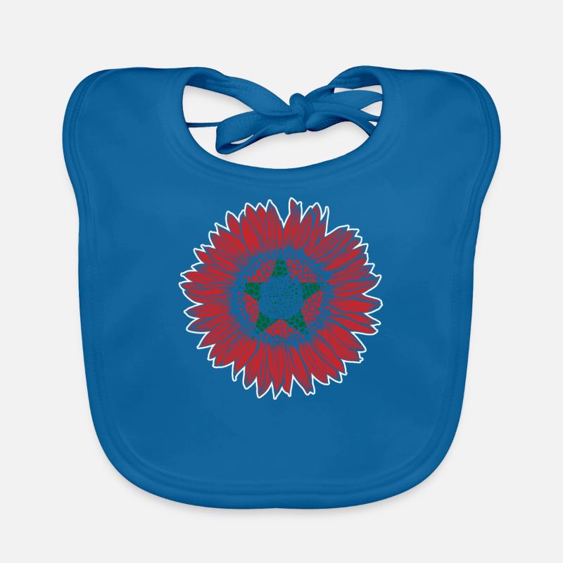 Morocco Flag Sunflower Organic Baby Bibs