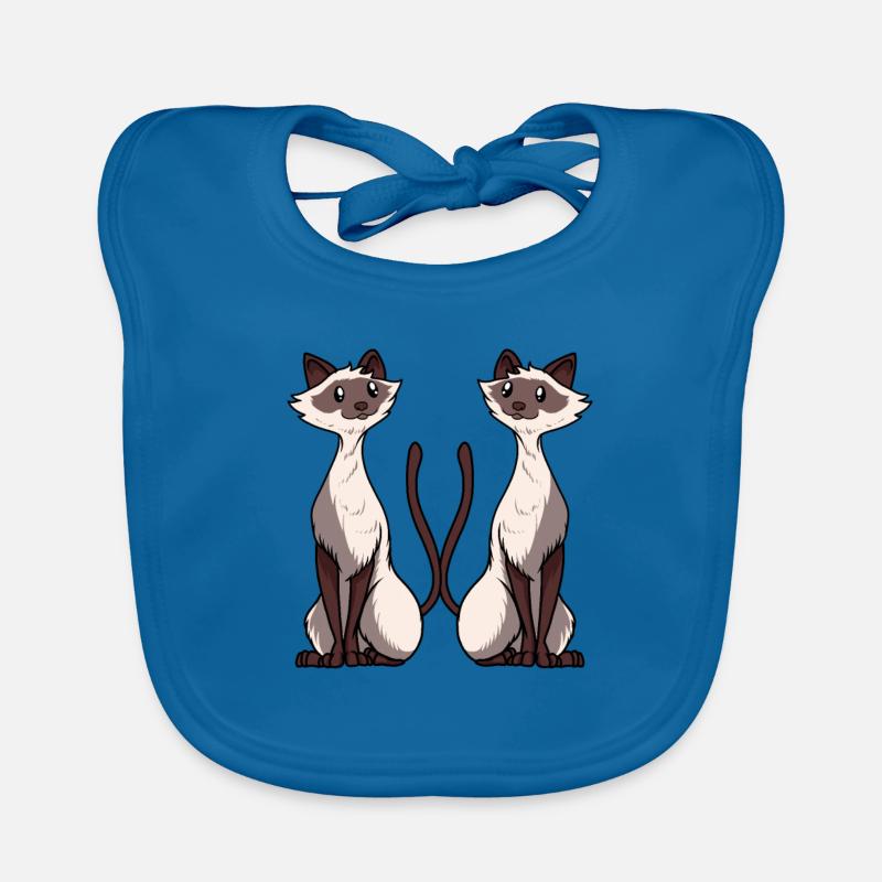 Siamese Cat Artwork two Siamese cat Love Organic Baby Bibs