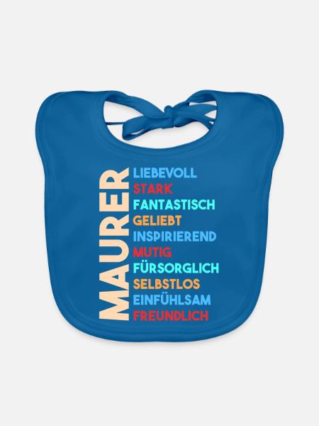 Maurer - Baby Bio-Lätzchen - Pfauenblau