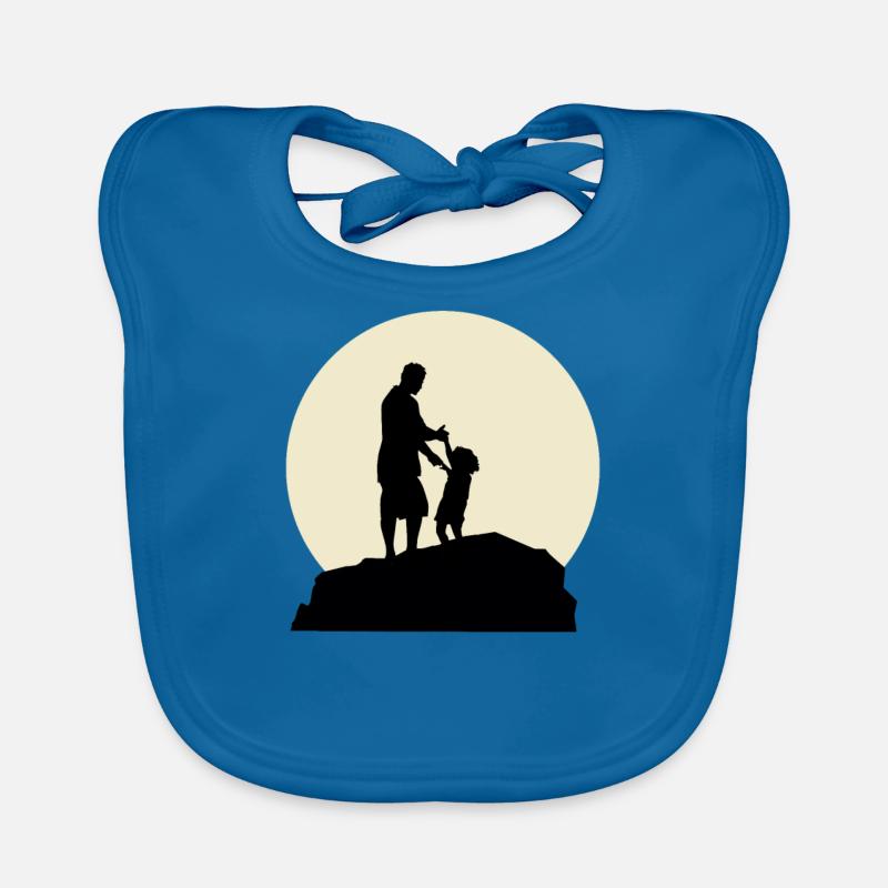 Cool Papa And Moon Design Organic Baby Bibs