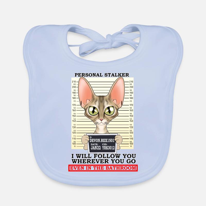 Devon Rex Cat I Cat Lover I Personal Stalker Baby Bio-Lätzchen
