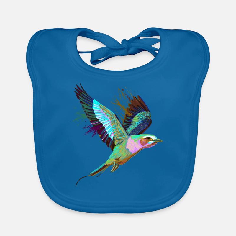 Flying Splash Bird Lilac Breasted Roller Organic Baby Bibs