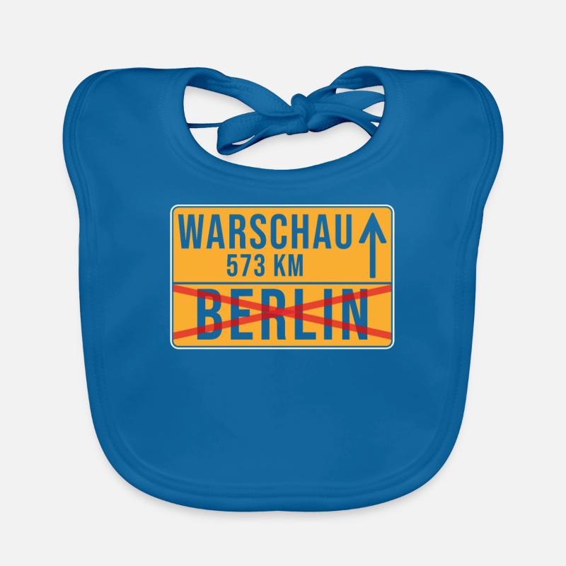 Varsovie Berlin Relocation Ortschild - Bavoir bio Bébé - bleu paon