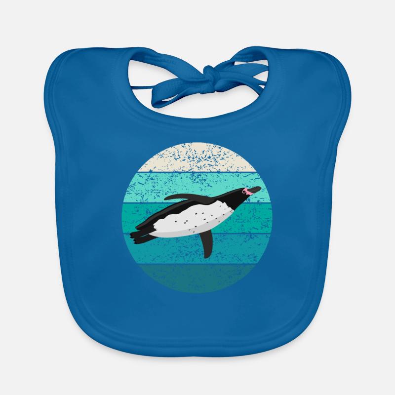 Pinguin Seevogel Meeresvogel Retro Geschenk Baby Bio-Lätzchen