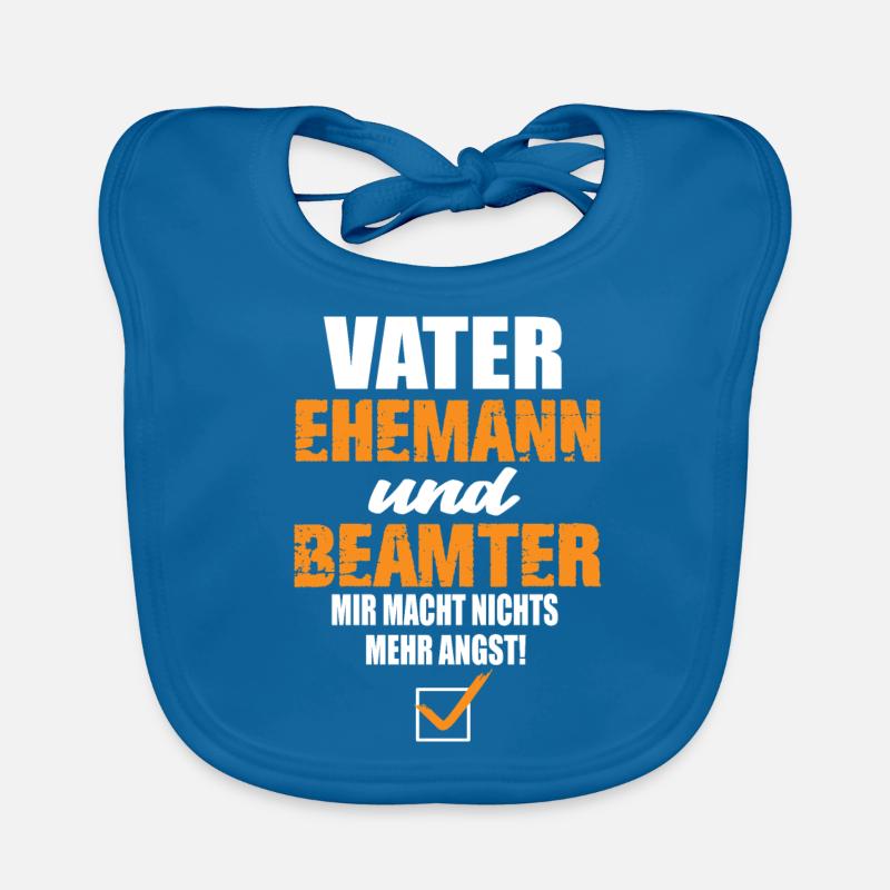 Vater Ehemann und Beamter - Baby Bio-Lätzchen - Pfauenblau