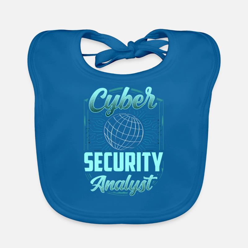 Analyste en cybersécurité Hack Hacker Sécurité informatique - Bavoir bio Bébé - bleu paon