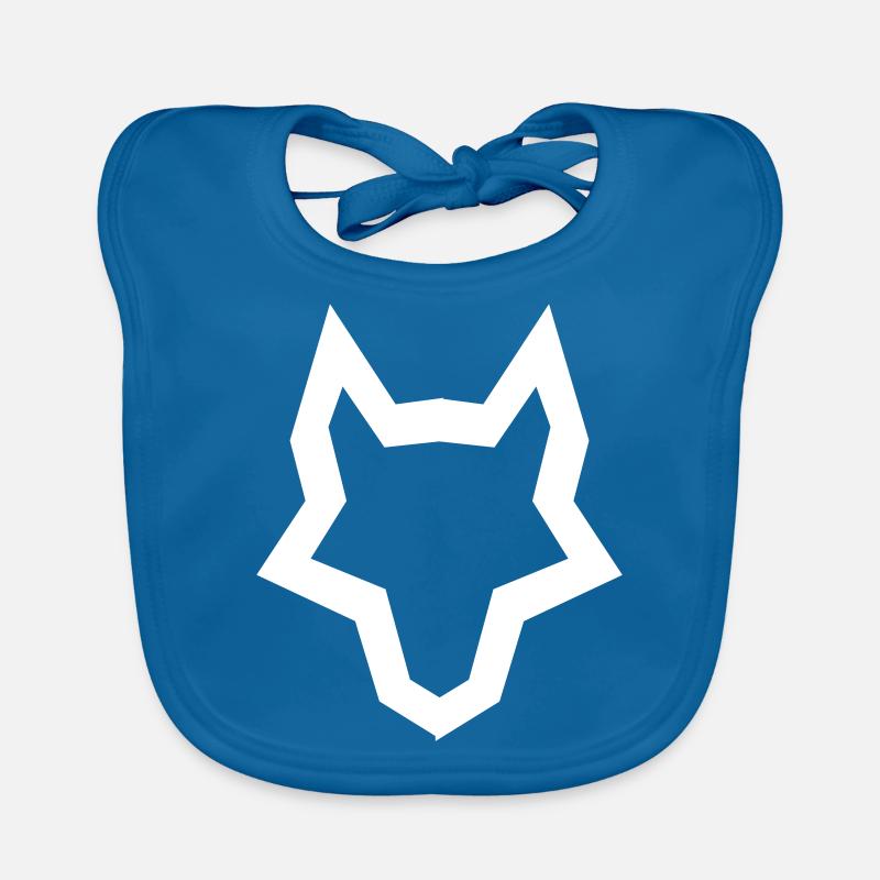 Wolf's Head Logo - Bavoir bio Bébé - bleu paon